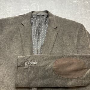 Chaps Blazer Sport Coat Mens 50R Greenish Brown Cotton Elbow Patch 2 Button Vent